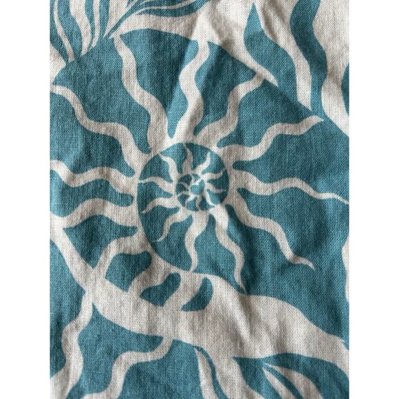 Linen Dress moon stars sea shells beach boho teal green Tropical Pockets retro s - Picture 13 of 13